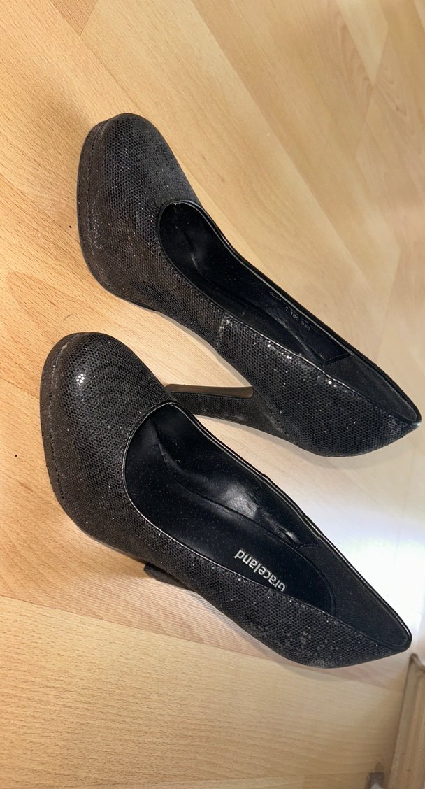 Graceland Parlak, Simli Platform Topuklu Stiletto - Görsel 4