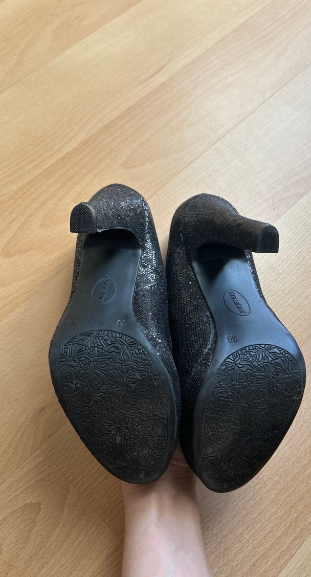 Graceland Parlak, Simli Platform Topuklu Stiletto - Görsel 2