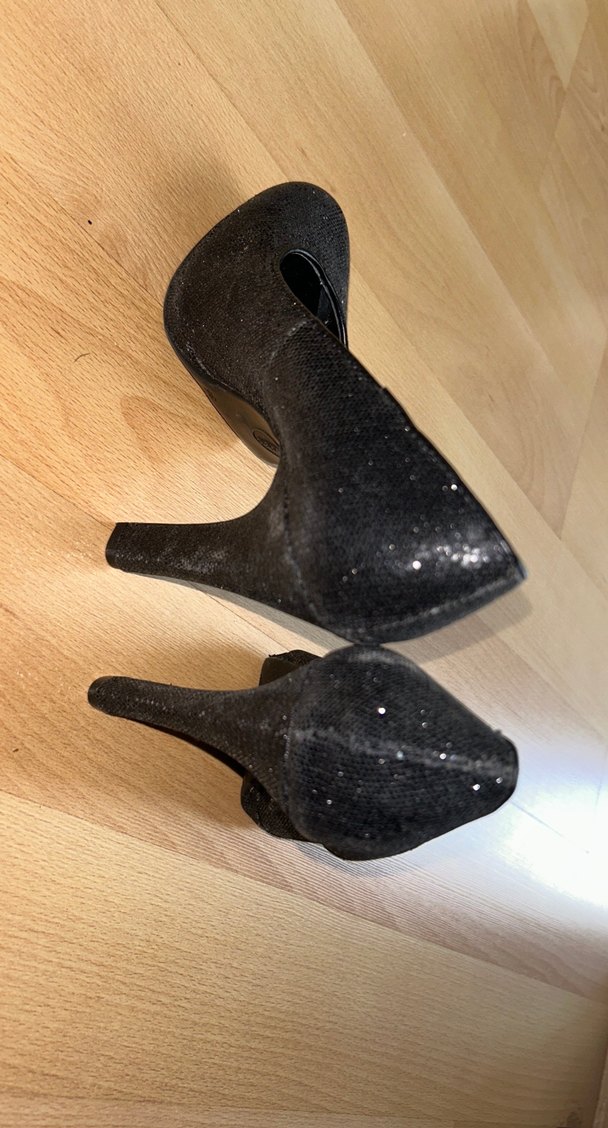 Graceland Parlak, Simli Platform Topuklu Stiletto - Görsel 5