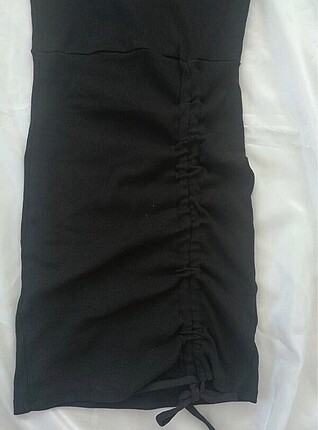 xs Beden Siyah büzgülü elbise