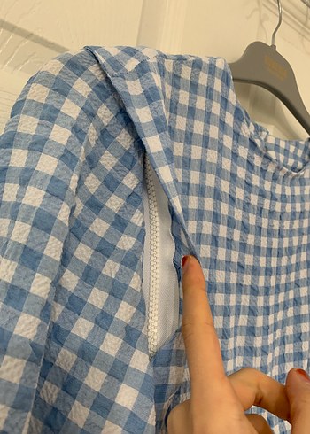 Mavi Ekose Uzun Elbise (whoartstore/Mihri Elbise) - Görsel 3