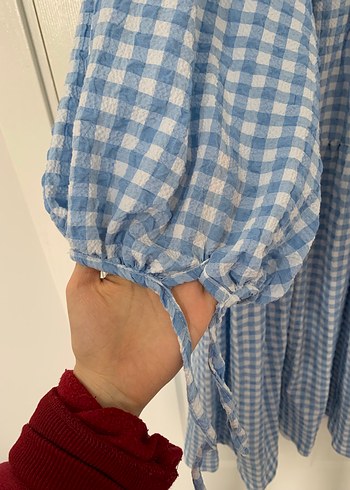 Mavi Ekose Uzun Elbise (whoartstore/Mihri Elbise) - Görsel 2