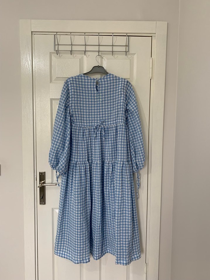 Mavi Ekose Uzun Elbise (whoartstore/Mihri Elbise) - Görsel 5