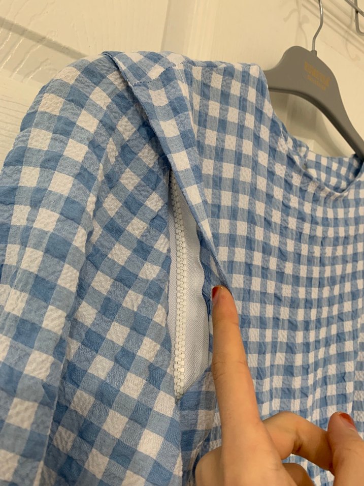 Mavi Ekose Uzun Elbise (whoartstore/Mihri Elbise) - Görsel 3