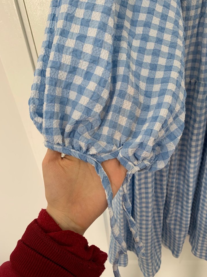 Mavi Ekose Uzun Elbise (whoartstore/Mihri Elbise) - Görsel 2