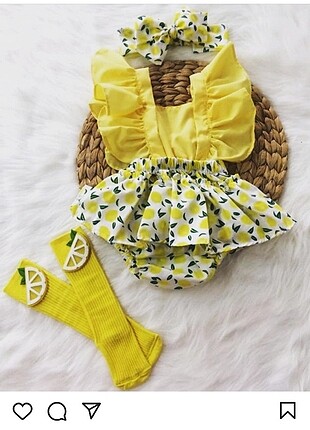 Limon salopet ve bandana takım 