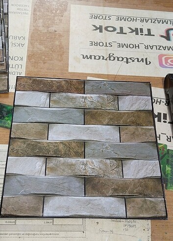 Yapışkanlı 3D duvar paneli 30x30cm 10lu