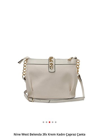 Nine West Zincir Detaylı Krem Kadın Çapraz Çanta - Görsel 4