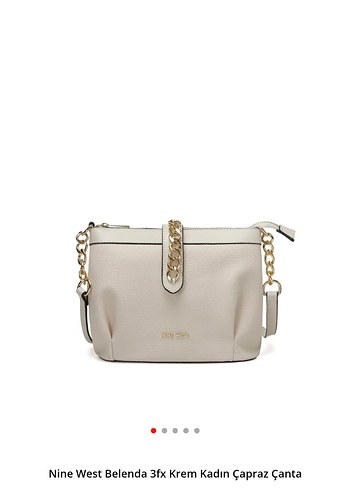 Nine West Zincir Detaylı Krem Kadın Çapraz Çanta - Görsel 6