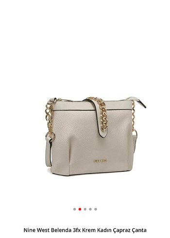 Nine West Zincir Detaylı Krem Kadın Çapraz Çanta - Görsel 5