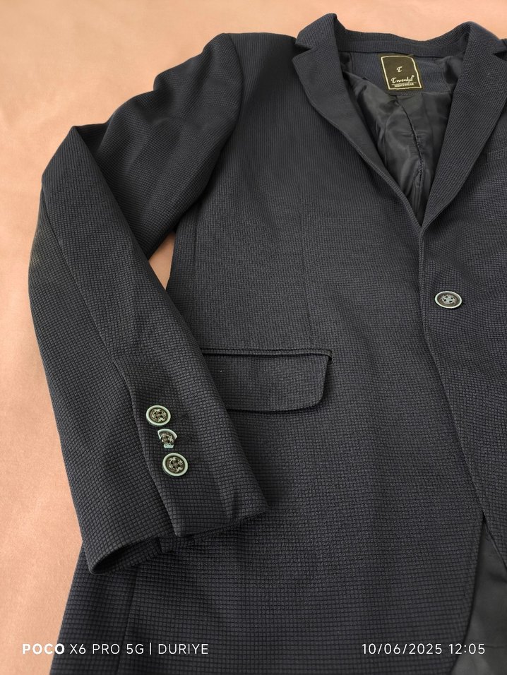 Lacivert Düğmeli Erkek   Ceket - Görsel 3