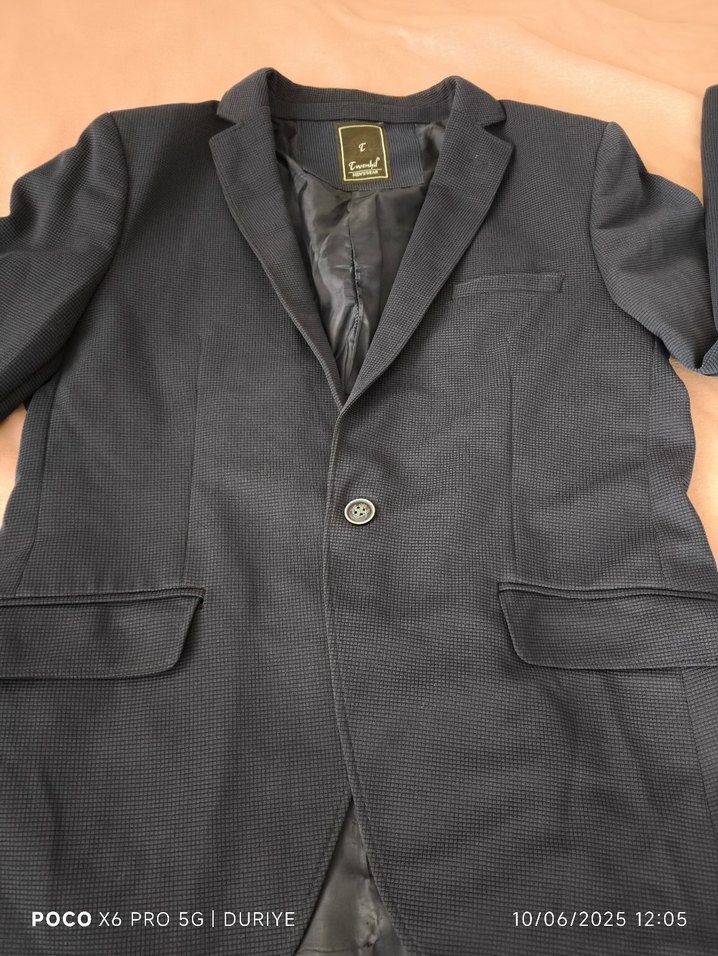 Lacivert Düğmeli Erkek   Ceket - Görsel 2