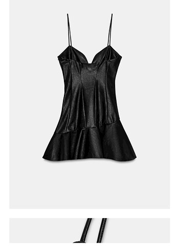 Siyah Deri Mini Parti Elbisesi - Görsel 3