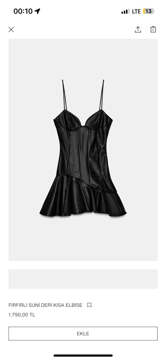 Siyah Deri Mini Parti Elbisesi - Görsel 2