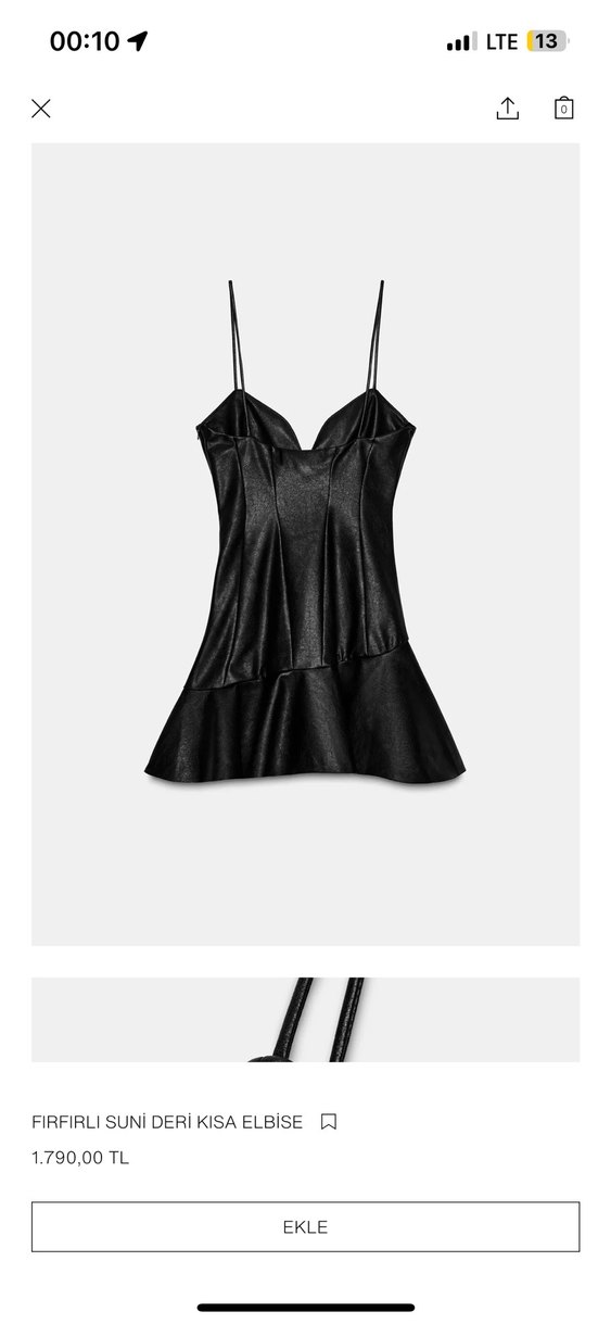 Siyah Deri Mini Parti Elbisesi - Görsel 3