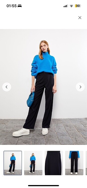 Kumaş lacivert pantolon - Görsel 2