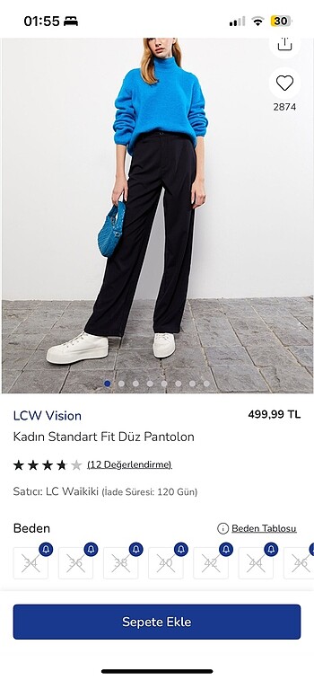 Kumaş lacivert pantolon - Görsel 5