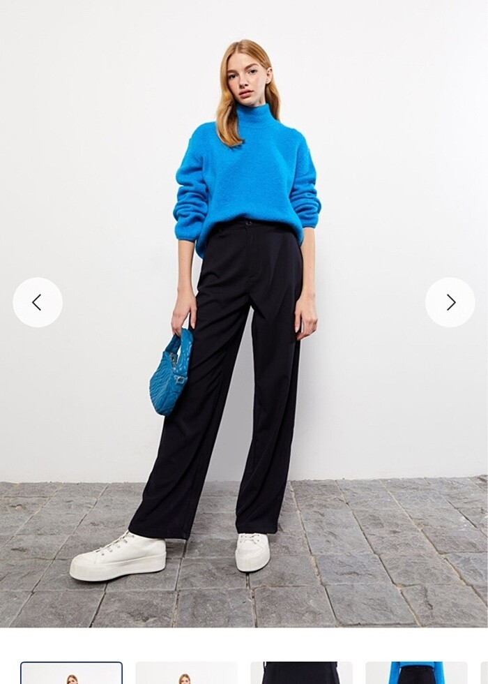 Kumaş lacivert pantolon - Görsel 2