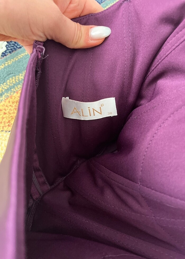 Mor abiye elbise - Görsel 4