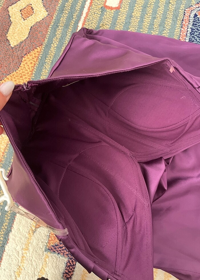 Mor abiye elbise - Görsel 3