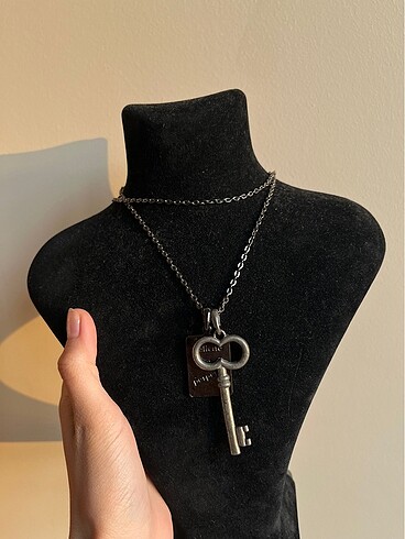  Beden gri Renk Vintage otantik anahtar kolye