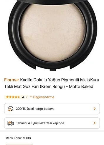 Flormar matte baked eyeshadow m108