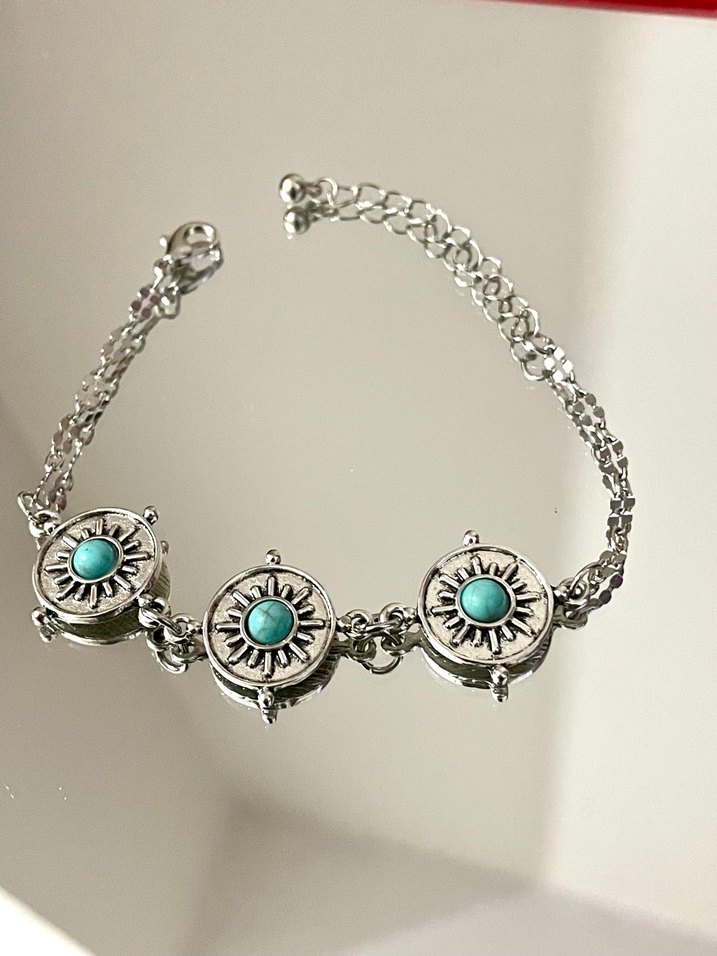 Turkuaz Boncuklu Bohem Bileklik - Görsel 3