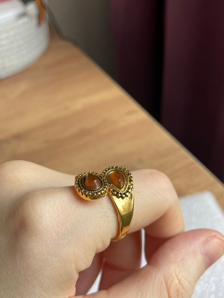 Bohem Altın Renkli Kadın Yüzük - Görsel 3