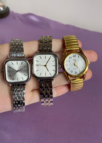 Klasik Gri Altın Renkli Kadın Saati - Görsel 2