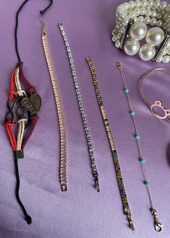 Boncuklu Mor Bohem Kız Çocuk Aksesuarları - Görsel 2