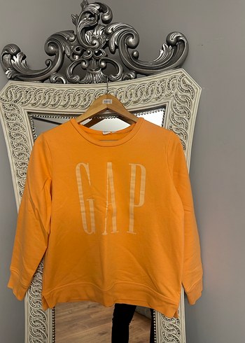Turuncu Baskılı Kadın Sweatshirt