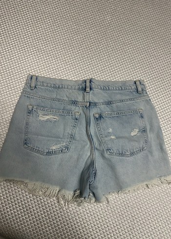 Düğmeli Mini Mavi Denim Şort - Görsel 4