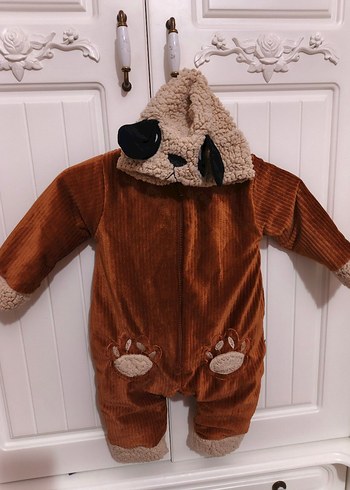 Kahverengi Kürklü Bebek Kayak Tulumu - Görsel 3