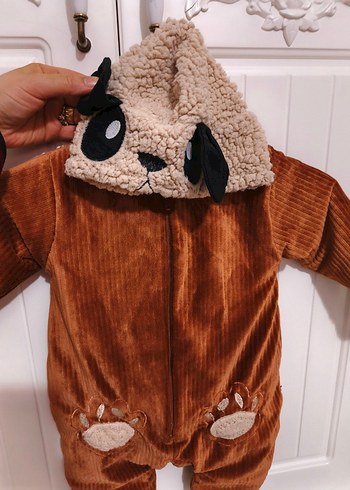 Kahverengi Kürklü Bebek Kayak Tulumu - Görsel 2