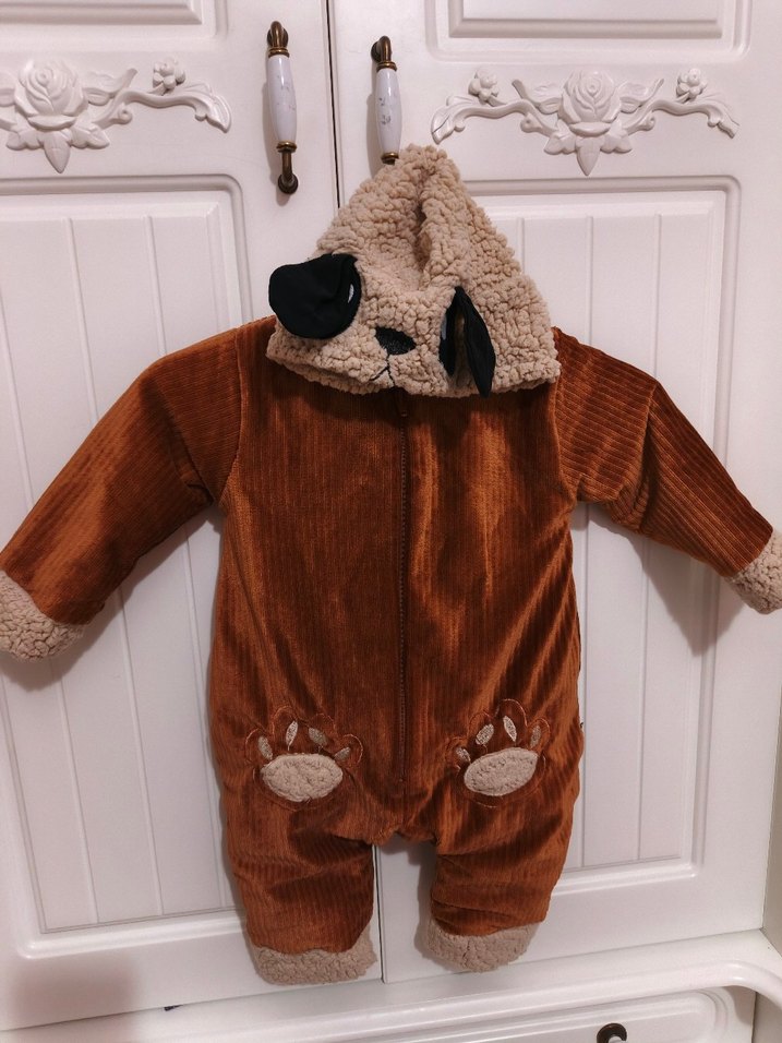 Kahverengi Kürklü Bebek Kayak Tulumu - Görsel 3