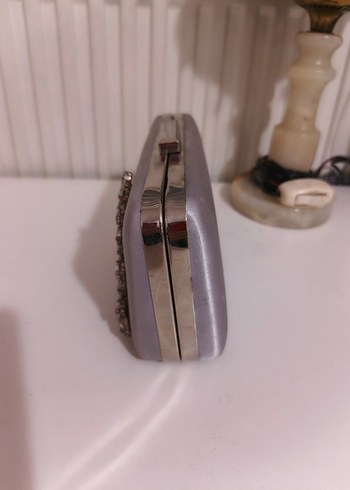 Gri İşlemeli Payetli Kadın Portföy Çanta - Görsel 2