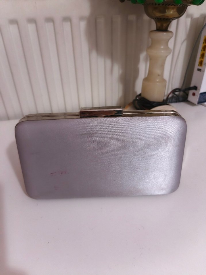 Gri İşlemeli Payetli Kadın Portföy Çanta - Görsel 3