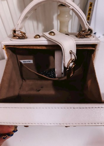 Çiçek İşlemeli Seramik Vintage Kadın Çanta - Görsel 4