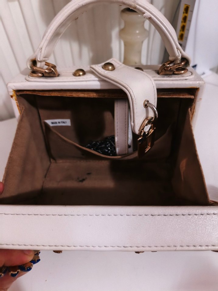 Çiçek İşlemeli Seramik Vintage Kadın Çanta - Görsel 4