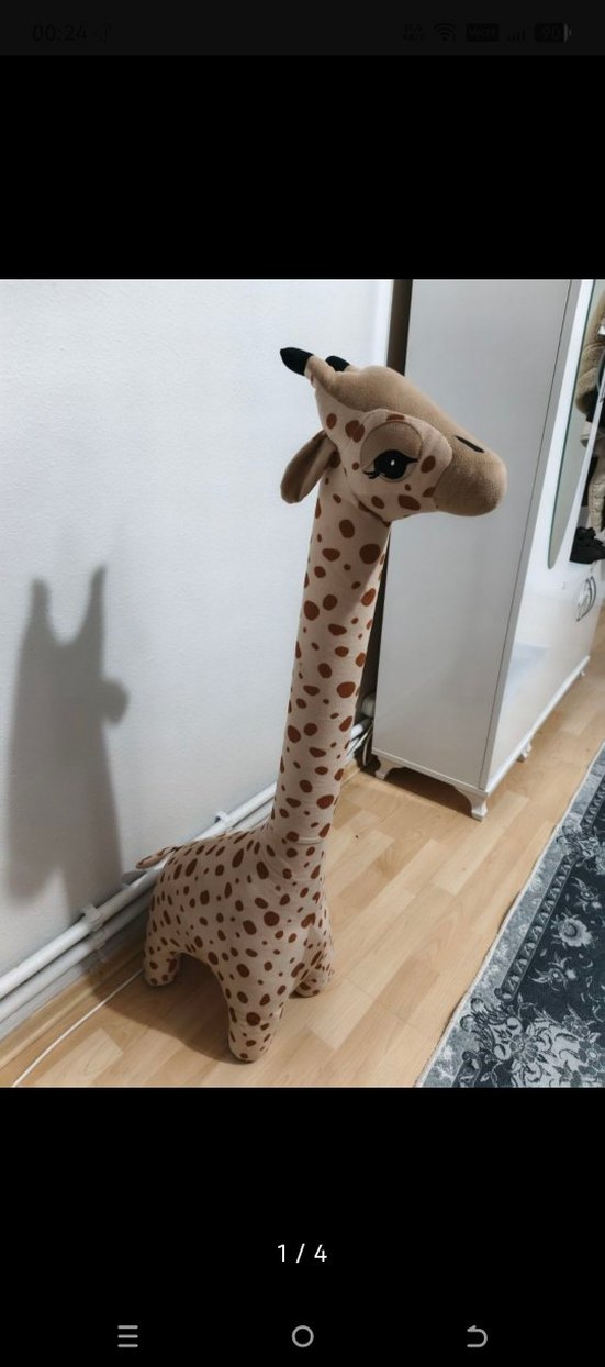 Uzun Boyunlu Kahverengi Zürafa Peluş Oyuncak - Görsel 4