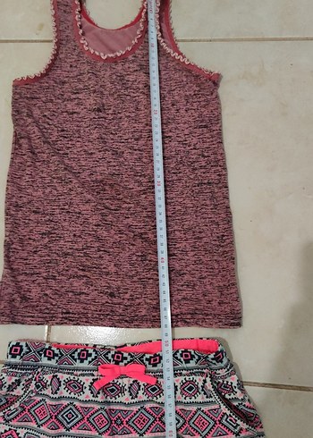 7 Yaş Beden Kızlar için Örgü Bohem Şort ve Atlet Takımı