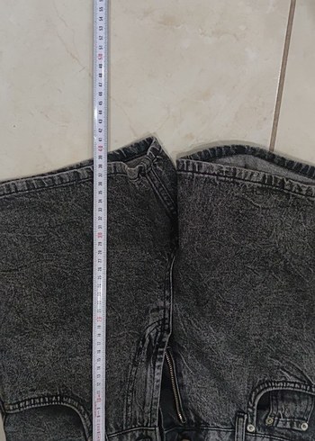 s Beden gri Renk Gri Kadın Mini Kot Şort