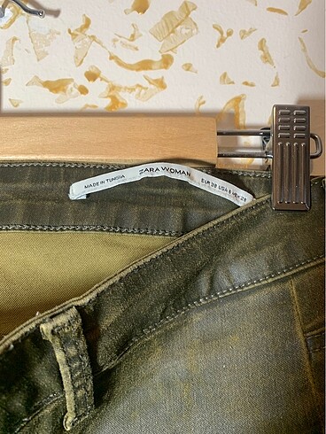 38 Beden haki Renk #zara #denim #jean #deri