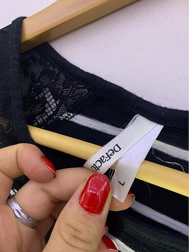 l Beden siyah Renk #defacto #bluz #çizgili