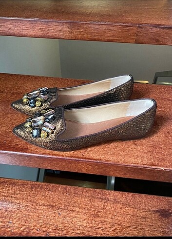 40 Beden Orijinal Tory Burch Taşlı Babet Ayakkabı