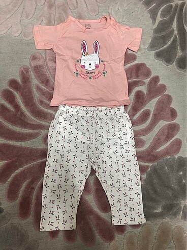 KOZA KIZ BEBEK 18/24 AYLIK T.SHIRT KAPRİ TAYT