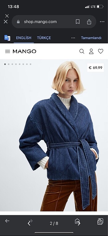 Mango Mango kimono ceket kot