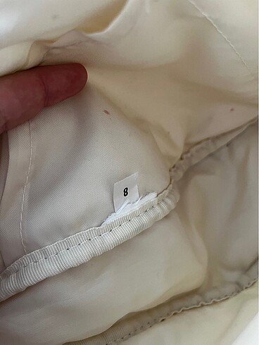 Beden ten rengi Renk Uniqlo Corduroy Off White Bel Çantası