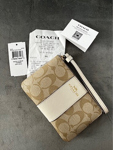 Faturalı coach corner wristlet cüzdan