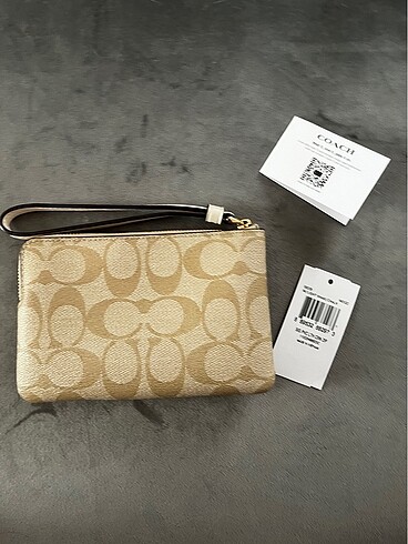 Beden Faturalı coach corner wristlet cüzdan